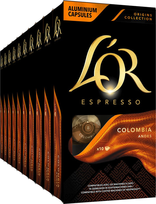 L'or espresso origins colombia koffiecups - intensiteit 8 12 - 10 x 10 capsules