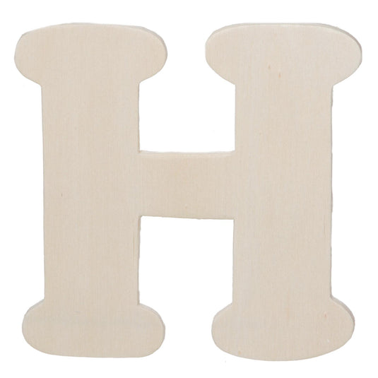 Darice • uitgesneden houten letter h 10,8cmx5mm