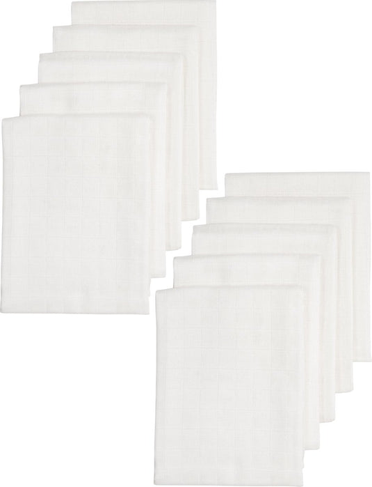 Meyco baby uni hydrofiele doeken - 10-pack - white - 70x70cm