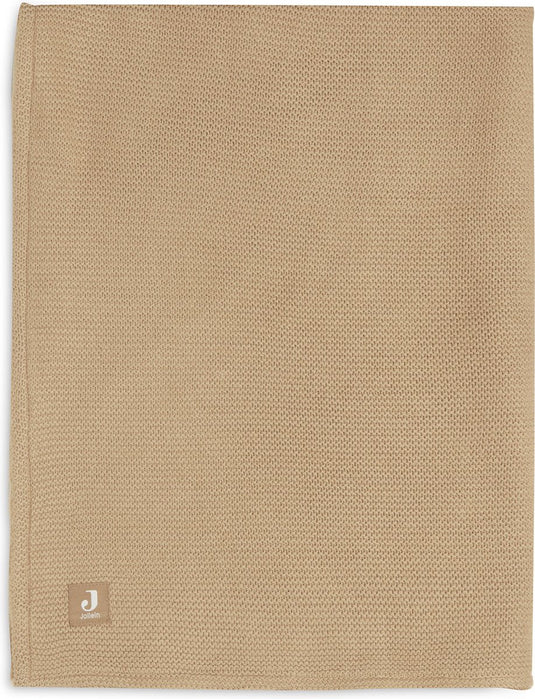 Jollein baby deken ledikant 100x150cm basic knit - biscuit fleece