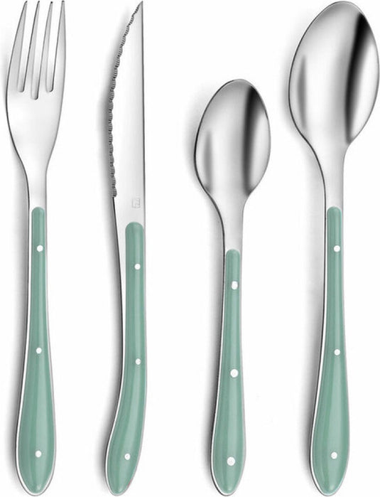 Amefa bestek bistro groen metaal (24 pcs)