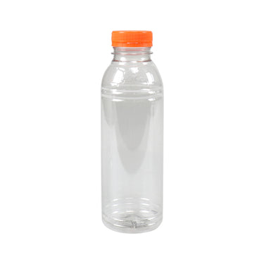 Fles rpet 500ml met oranje dop (125 stuks)