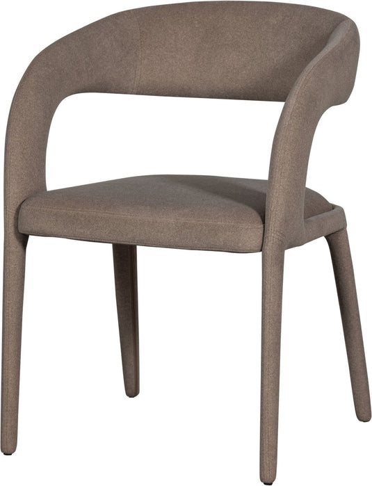 Vtwonen arms eetkamerstoel - geweven stof - bruin - 80x60x54 cm