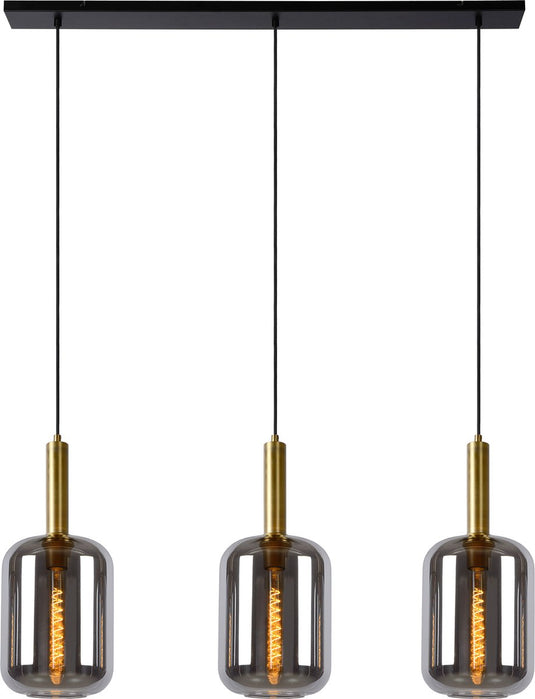 Lucide joanet - hanglamp - 3xe27 - fumé