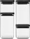 Brabantia tasty+ voorraadbussen - stapelbaar - 2x 0,7 l 2x 1,6 l - dark grey