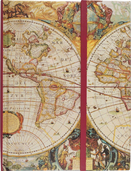 Peter pauper magnetic notitieboek - old world - 16x21 cm