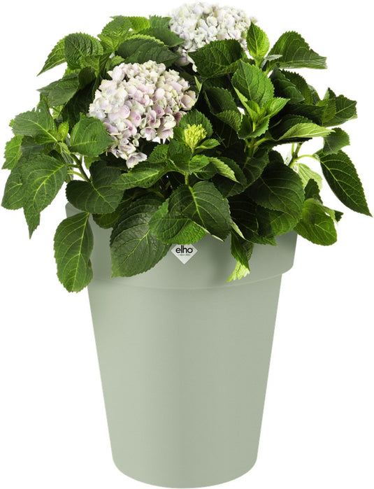 Elho green basics top planter hoog 35 - bloempot voor buiten - ø 34.5 x h 41.0 cm - steengroen