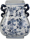 Hd collection vaas porselein blauw 24,5x21,5x30cm