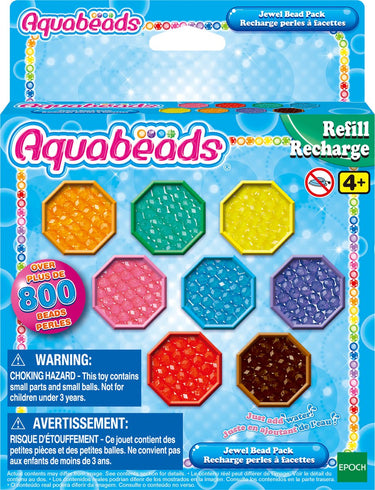 Aquabeads navulling juweelparelpakket - 800 juweel parels in 8 kleuren