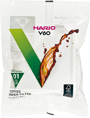 Hario v60 koffiefilters - 01 size - wit - 100 stuks