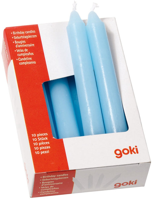 Goki kaarsjes blauw, 10st.