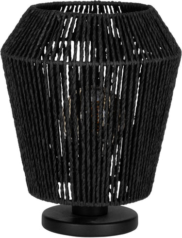 Eglo persley tafellamp - e27 - 27,5 cm - zwart - papier