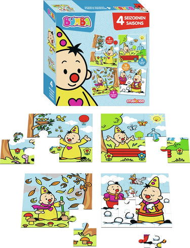 Bumba - puzzel - 4 seizoenen - 4+6+9+12 stukjes - lente - zomer - herfst - winter - fsc mix