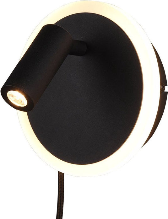 Trio jordan - wandlamp - zwart mat - incl. 1x smd 5 w -