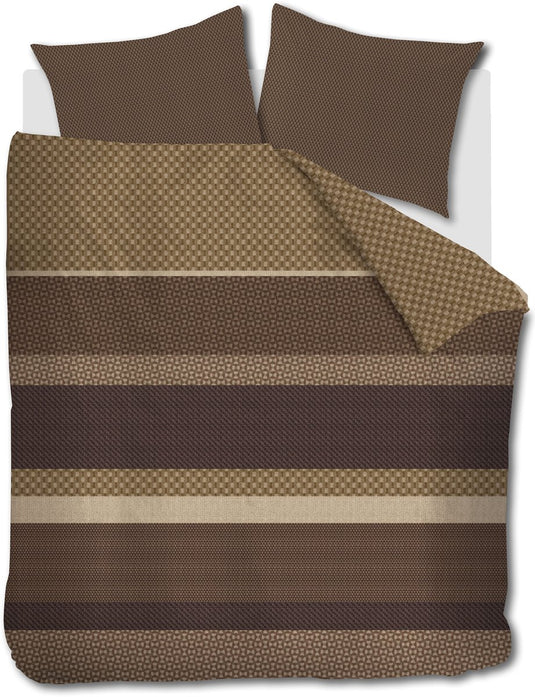 Beddinghouse fera dekbedovertrek - tweepersoons - 200 x 200 220 cm - bruin