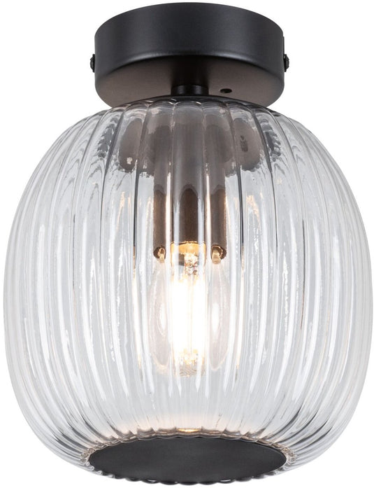 Paulmann led-plafondlamp ruya ip44 e14 230v max. 20w dimbaar glas, zwart mat