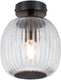 Paulmann led-plafondlamp ruya ip44 e14 230v max. 20w dimbaar glas, zwart mat
