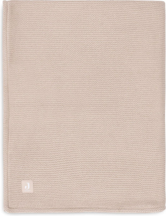 Jollein - deken ledikant 100x150cm basic knit - dekentje baby - wild rose fleece