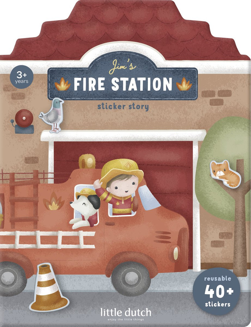 Load image into Gallery viewer, Little dutch herbruikbare sticker speelset jim friends - 3 vellen met mooie dikke stickers, compleet met speelachtergrond - niet permanente, verplaatsbaar en herbruikbaar - creatief speelgoed vanaf 3 jaar
