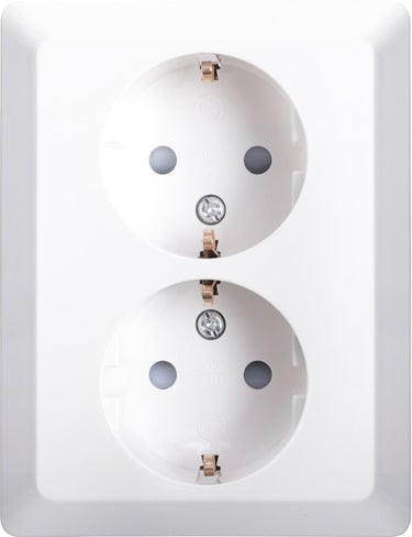 Ion industries ion v1 j1 inbouw contactdoos polar wit 2-voudig randaarde