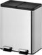 Eko - essential splitted recycler pedaalemmer 20+20 liter - stainless steel - mat rvs - prullenbak