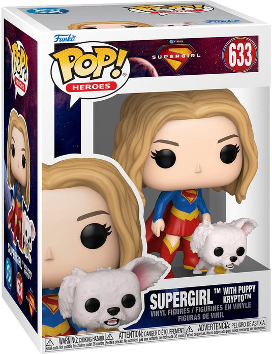 Funko supergirl (2026) pop! heroes vinyl figure supergirl met puppy krypto 9 cm pop! figuur