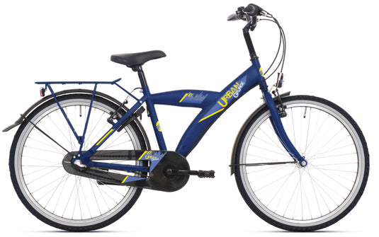 Bikefun kinderfiets urban city 24 inch met nexus 3 versnelling remnaaf - kobalt mat blauw