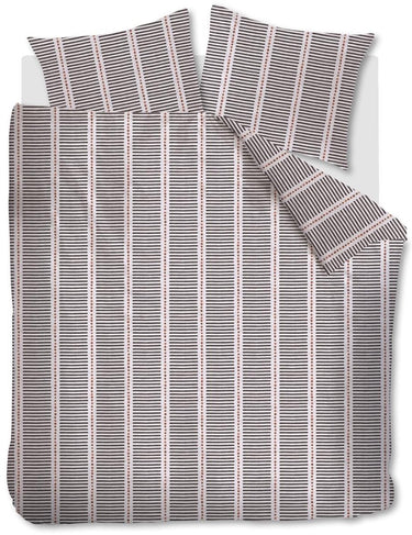 Vtwonen stip and stripe dekbedovertrek - lits-jumeaux - 240x200 220 cm - blush