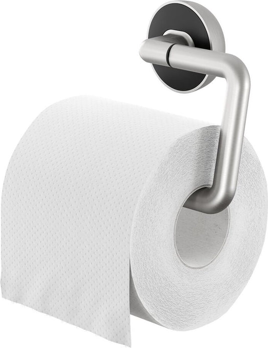 Tiger cooper - wc rolhouder zonder klep - toiletrolhouder - zonder boren - boren of lijmen - rvs geborsteld zwart