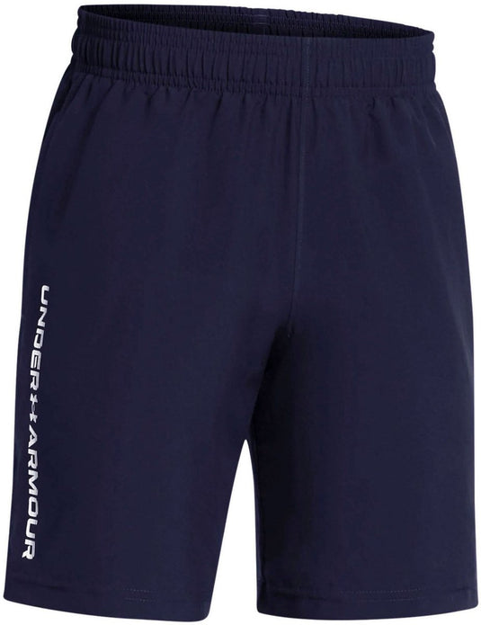 Under armour ua tech woven wordmark short unisex sportbroek - navy - wit