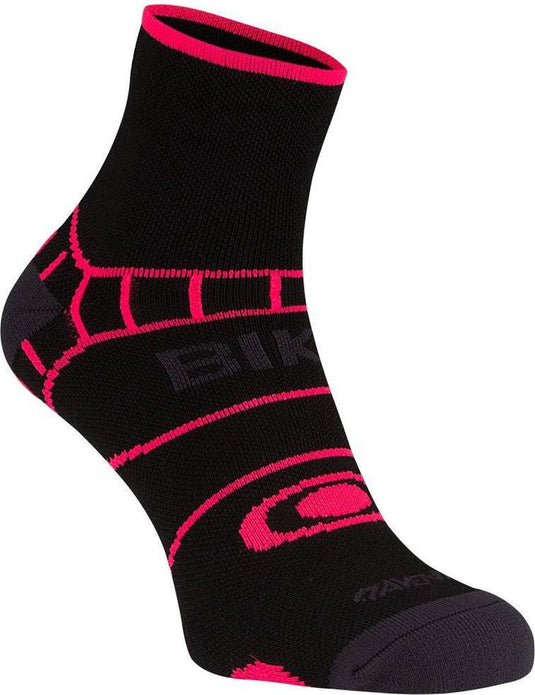 Avento wielrensokken met climayarn - zwart roze - 35-38