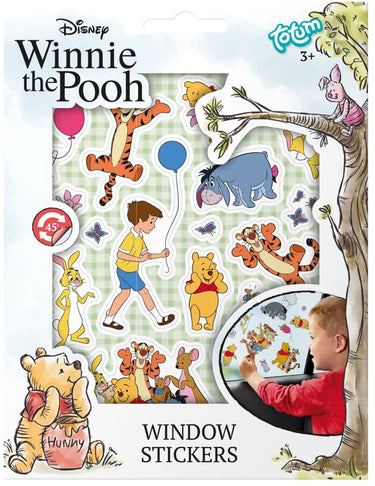 Totum winnie de poeh - verplaatsbare niet permanente raamstickers - voor thuis en onderweg - creatief speelgoed junior jongens en meisjes vanaf 3 jaar