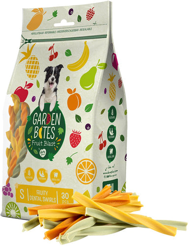 Garden bites duvoplus - fruity dental swirls hondensnacks - hondensnoepjes - vegetarisch glutenvrij - small 30st