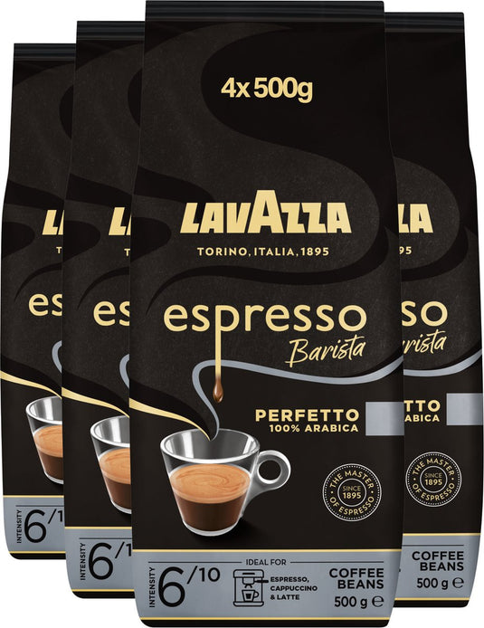Lavazza espresso barista perfetto koffiebonen - 100% arabica koffie bonen - intensiteit 6 10 - 4 x 500 gram