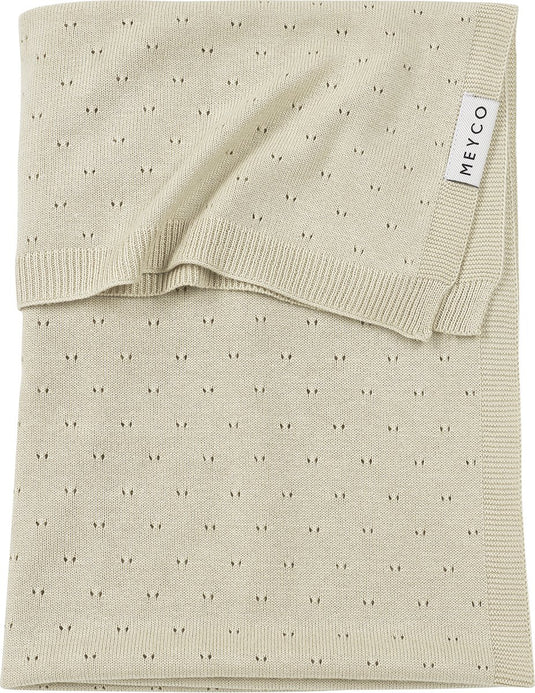 Meyco baby ajour ledikant deken - bamboe - soft sand - 100x150cm - 0.3 tog