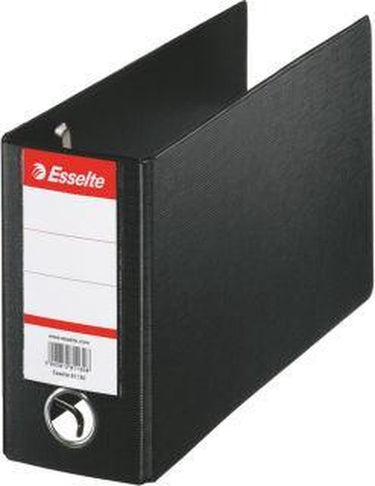 Esselte 2-rings kunststof giro ordner - capaciteit van 600 vel - rugbreedte van 80mm - zwart