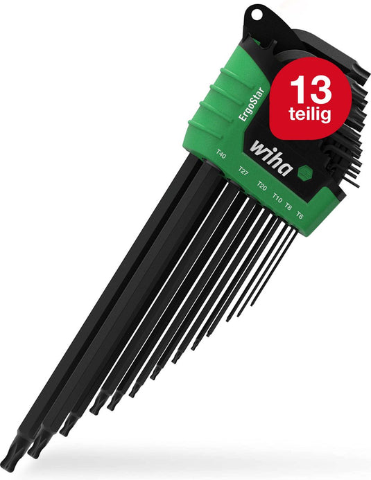 Wiha stiftsleutelset in ergostar houder torx® kogelkop 14-delig chemisch gezwart in blister - 43847