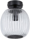 Paulmann led-plafondlamp ruya ip44 e14 230v max. 20w dimbaar glas, zwart mat