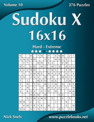 Nick snels sudoku x 16x16 hard to extreme