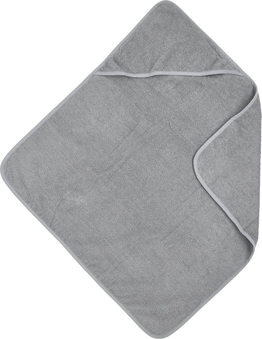 Meyco baby uni badcape - badstof - grey - 75x75cm