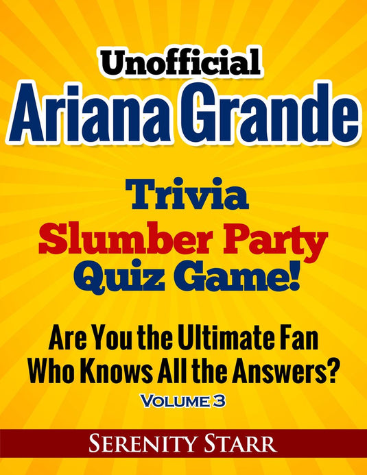 Ty unofficial ariana grande trivia slumber par quiz game volume 3