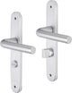 Impresso deurkruk - bolton - voor binnen - ovaal deurschild met schroeven en toiletsluiting - aluminium - 2 stuks