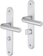 Impresso deurkruk - bolton - voor binnen - ovaal deurschild met schroeven en toiletsluiting - aluminium - 2 stuks