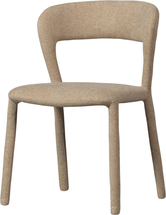 Woood noble eetkamerstoel - geweven stof - zand beige - 76x51x56 cm