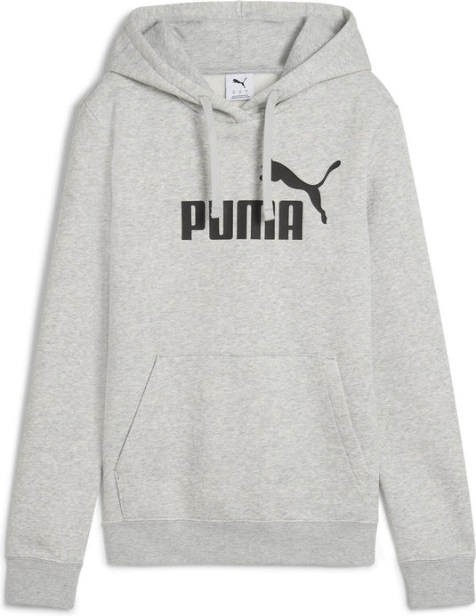 Puma ess no. 1 logo hoodie fl dames sporttrui - light gray heather