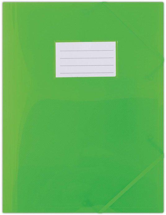 Donau documentenmap met elastiek pp a4 480 micron 3 kleppen semi-transparant groen type-3 kleppen type-met elastiek, met label index-n.v.t. insteekhoezen-n.v.t. materiaal-pp tabbladen-n.v.t.