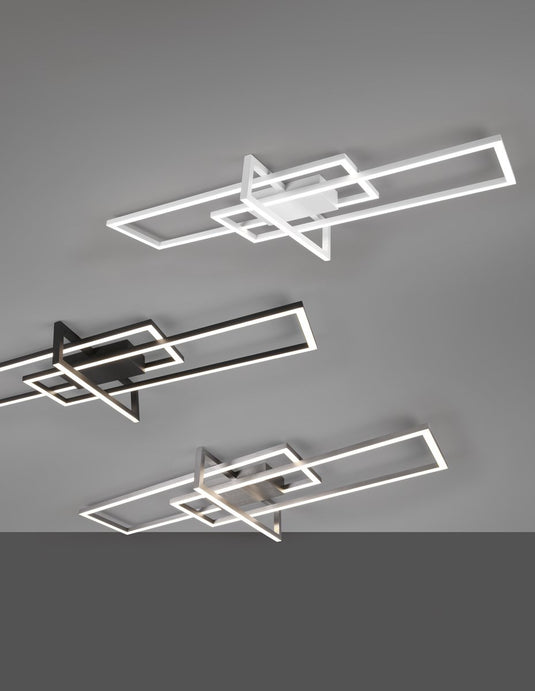 Trio salinas - plafondlamp - nikkel mat - incl. 1x smd 34w - dimbaar met schakelaar - niet dimbaar