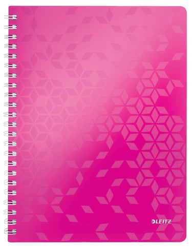 Leitz wow spiraalgebonden a4 notitieboek - 80 vel - gelijnd - fsc gecertificeerd - roze