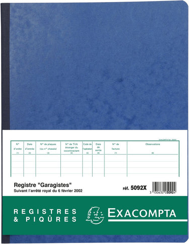 Exacompta speciale registers garagisten - franstalig - 80 blad - - 5092x