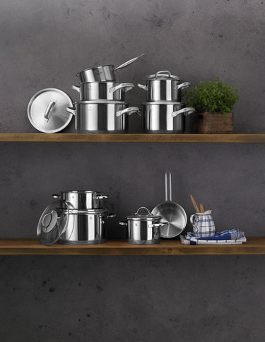Wmf gourmet plus - pannenset - 5-delig - rvs - met deksel - geschikt voor alle warmtebronnen